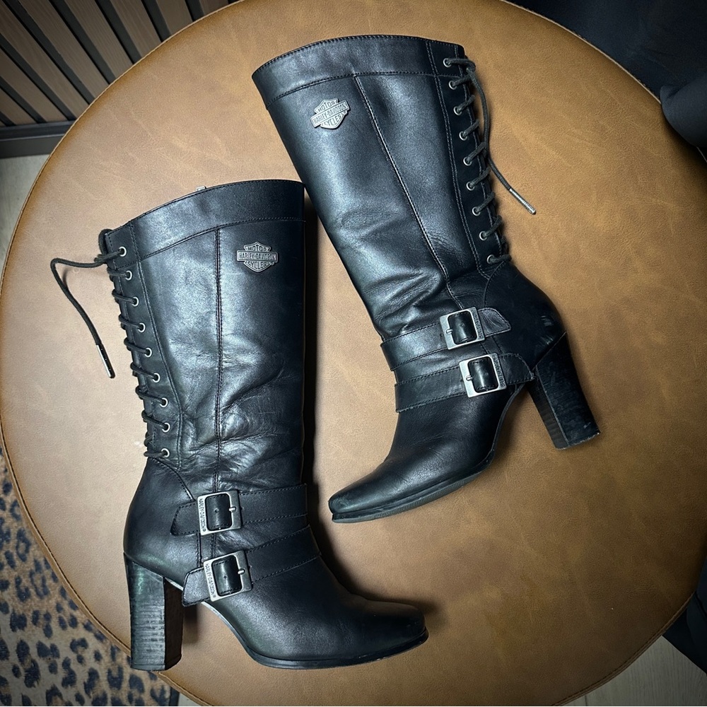 Harley-Davidson laced back Women's
Black Leather Boots